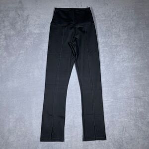 OFFLINE by Aerie The Hugger Leggings Small Black Hi-Rise Split Hem‎ Soft Stretch